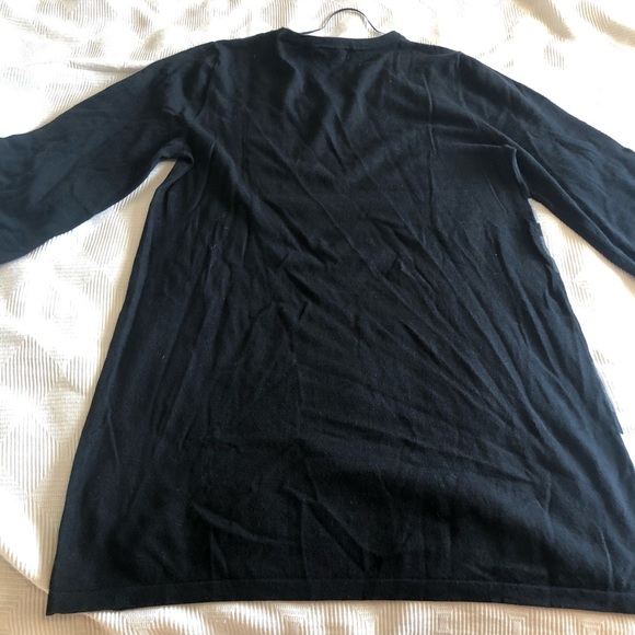 Style & Co Petite Black & Grey Geometric Tunic Sweater with 3/4 sleeves - Picture 5 of 6